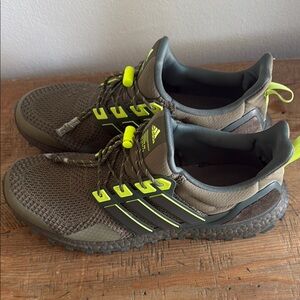 Adidas Earthy Green with Neon Highlights ultra boost Sneakers